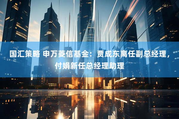 国汇策略 申万菱信基金:贾成东离任副总经理,付娟新任总经理助理