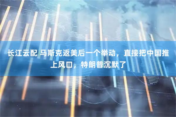 长江云配 马斯克返美后一个举动，直接把中国推上风口，特朗普沉默了